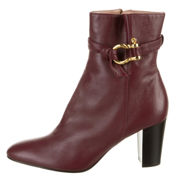 Shoes - TODAY ONLY SALE! DVF Burgundy Leather Ankle Boots